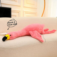 Peluche flamant rose blanc géant doux déco chambre 130cm / rose La compagnie de la peluche