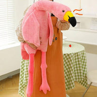 Peluche flamant rose blanc géant doux déco chambre 160cm / rose La compagnie de la peluche