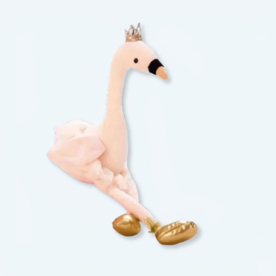 Peluche flamant rose blanche douce élégante déco chambre La compagnie de la peluche