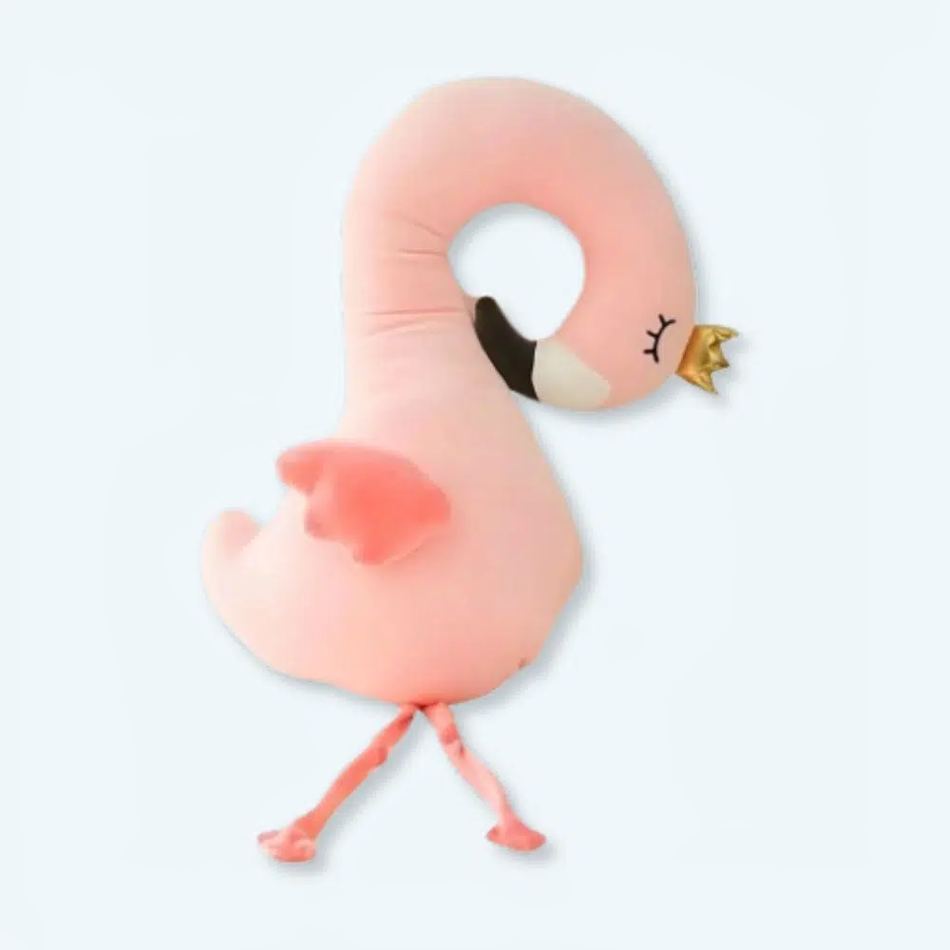 Peluche flamant rose clair doux oreiller câlin déco La compagnie de la peluche