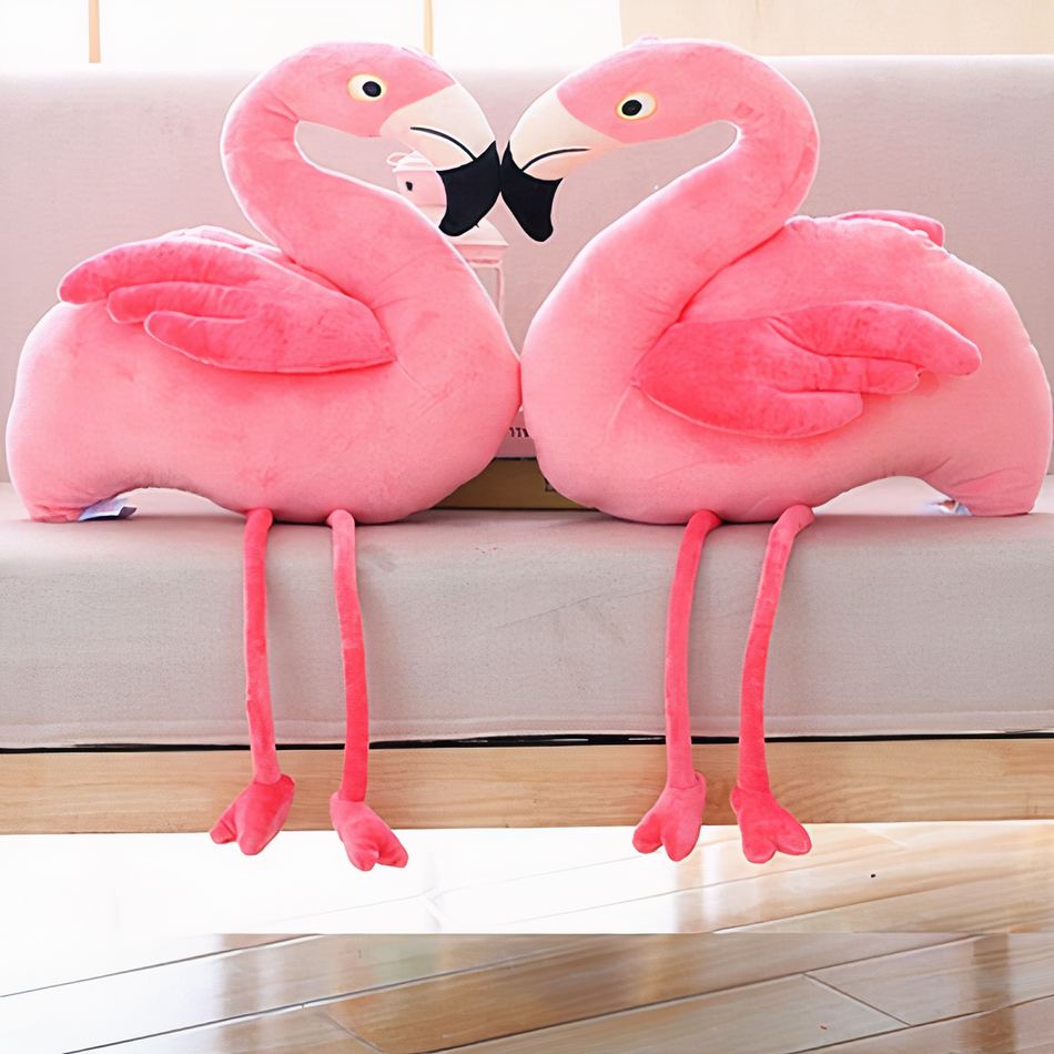 Peluche flamant rose géant doux chambre enfant déco La compagnie de la peluche