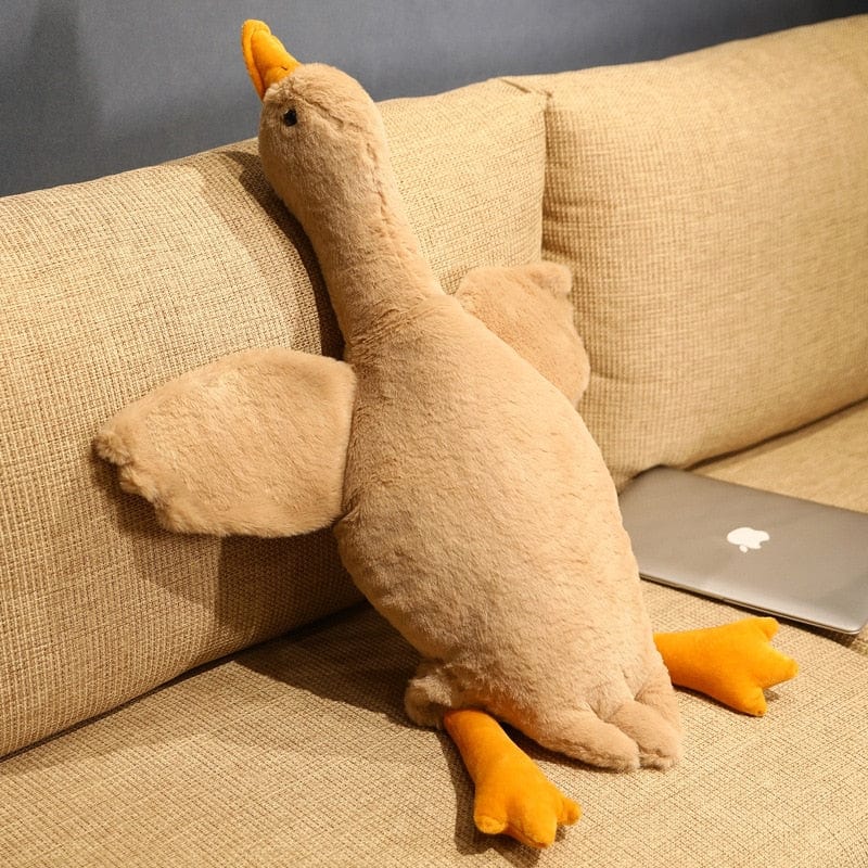 Peluche géante canard aux petites ailes 50cm / Brun