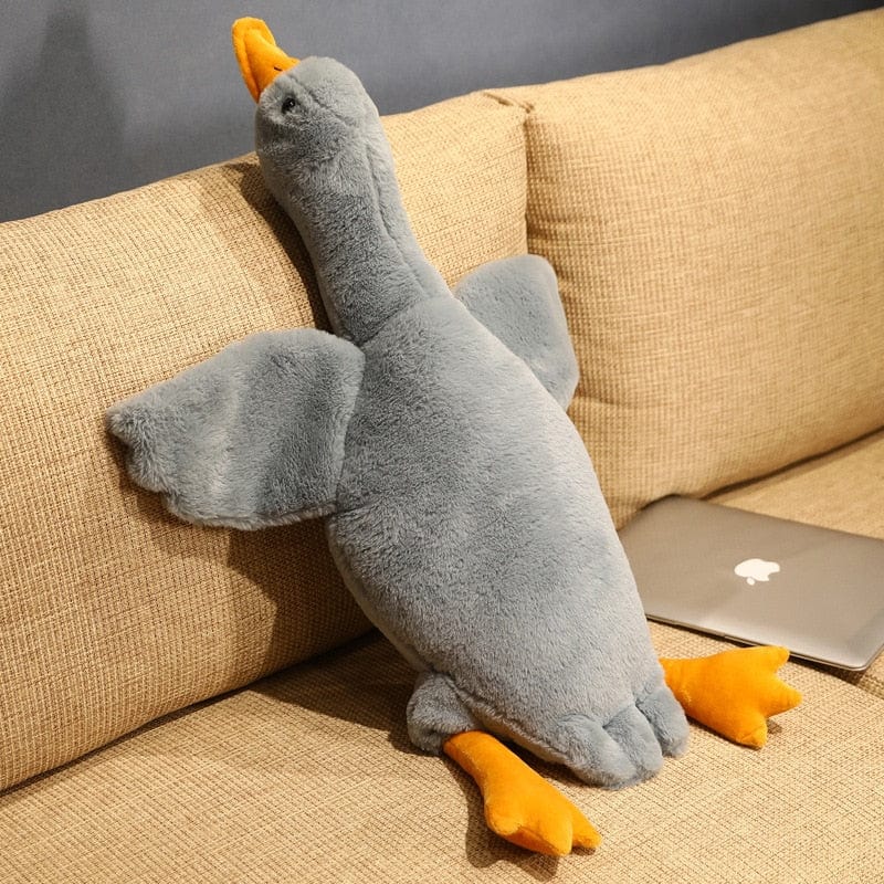 Peluche géante canard aux petites ailes 50cm / Gris