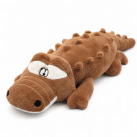 Peluche géante crocodile aux gros yeux 100cm / Brun