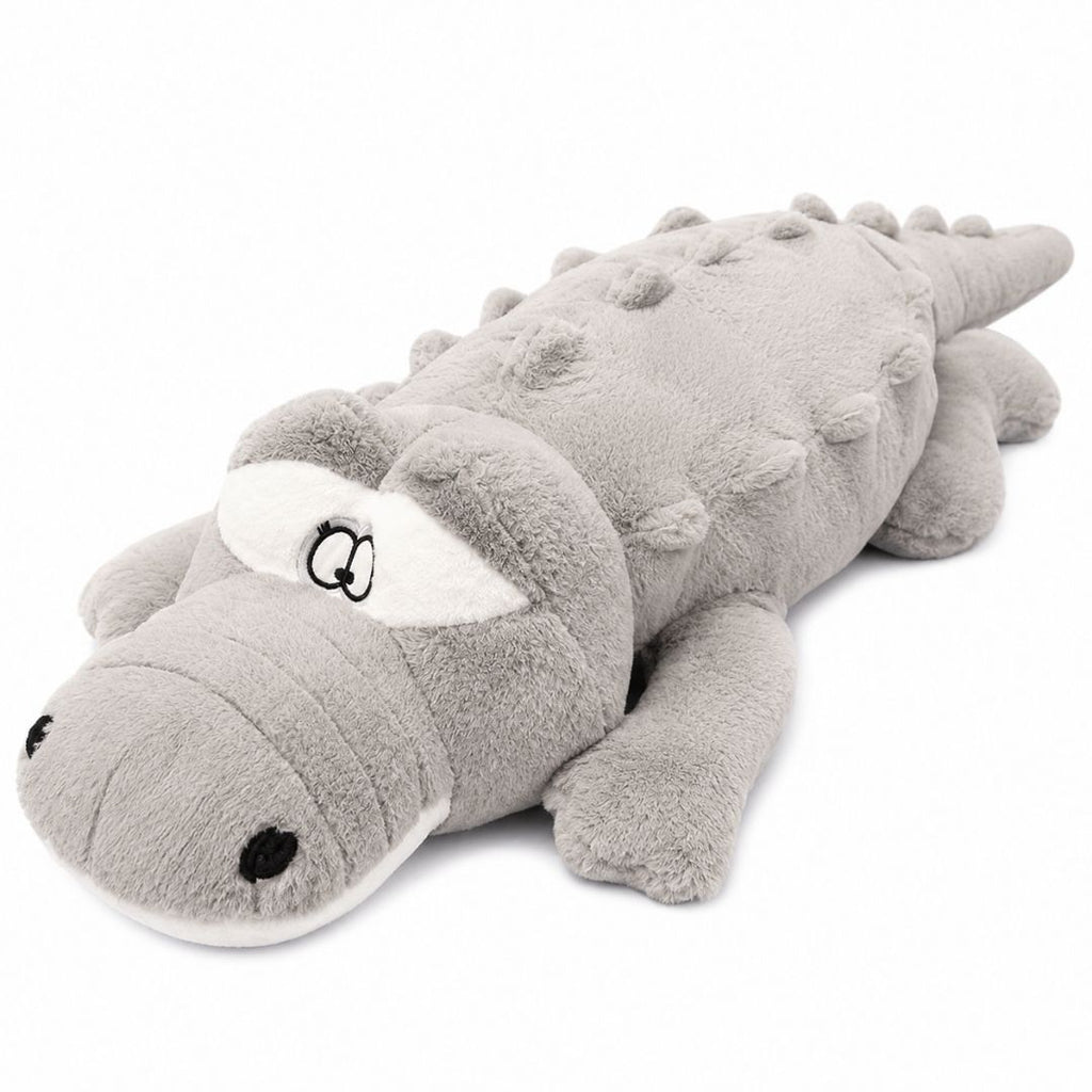 Peluche géante crocodile aux gros yeux 100cm / Gris