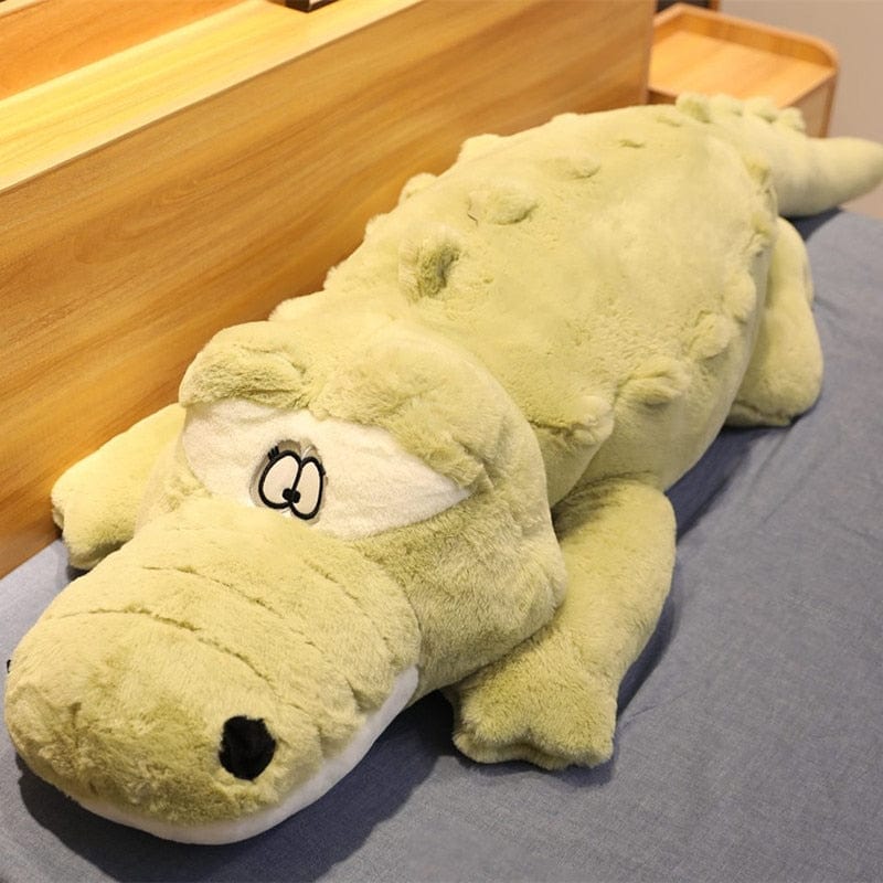 Peluche géante crocodile aux gros yeux 100cm / Vert