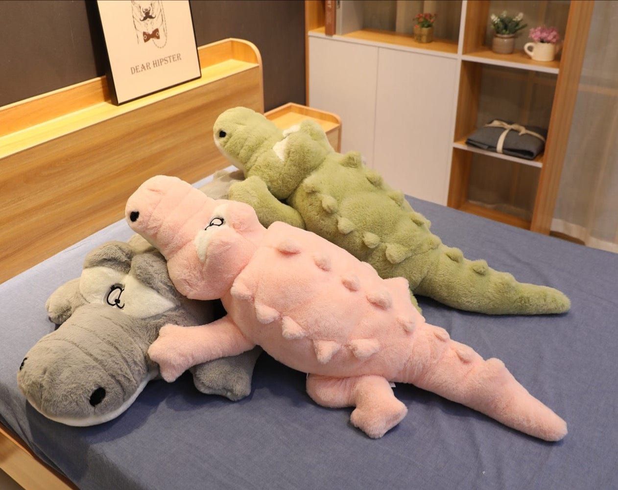Peluche géante crocodile aux gros yeux