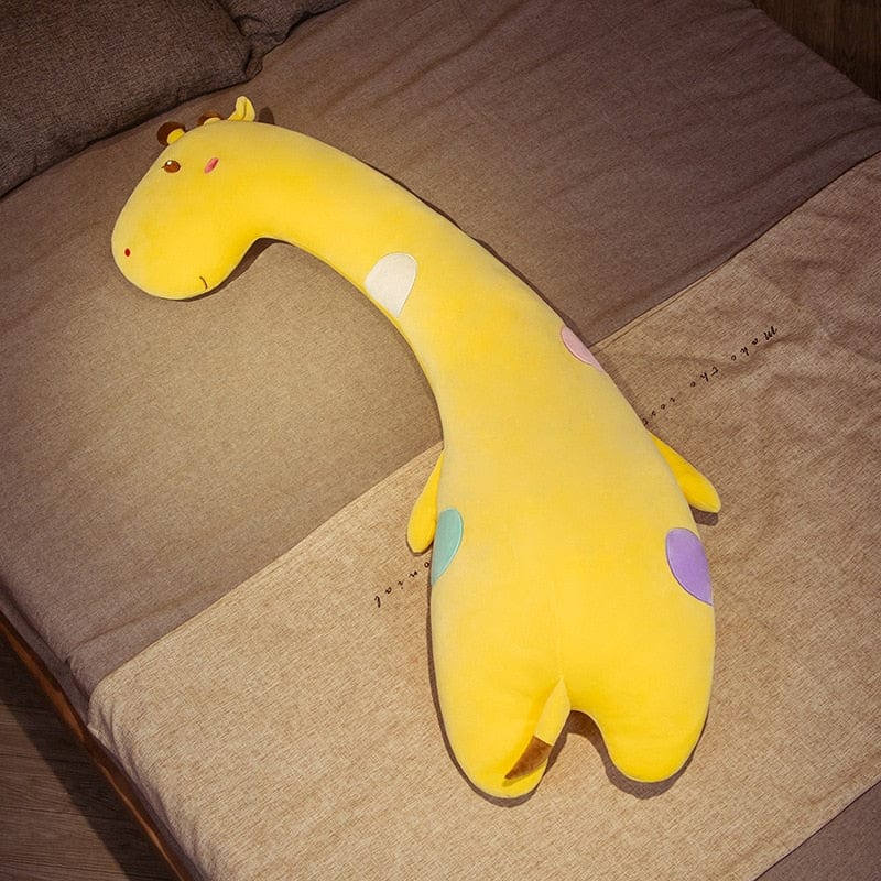 Peluche géante girafe au long cou 90cm / Jaune