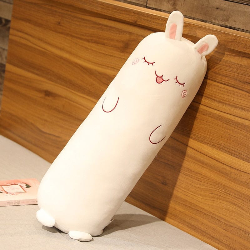 Peluche géante lapin endormi 70cm