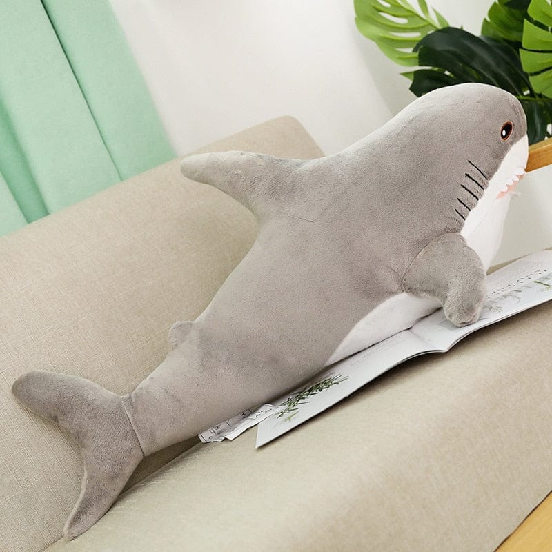 Peluche géante requin coloré aux belles dents 15cm / Gris