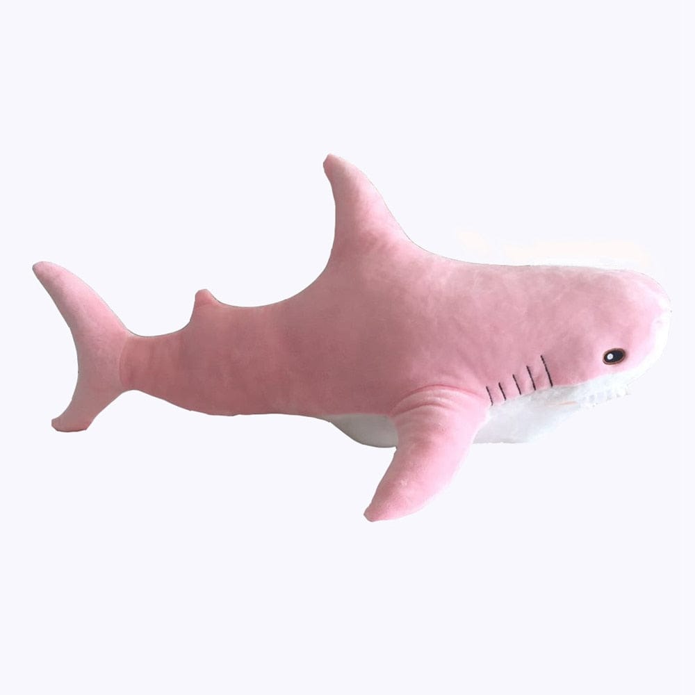 Peluche géante requin coloré aux belles dents 15cm / Rose