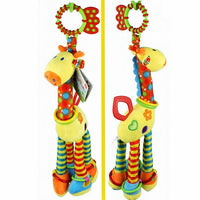 Peluche girafe hochet doux enfant éveil jungle La compagnie de la peluche