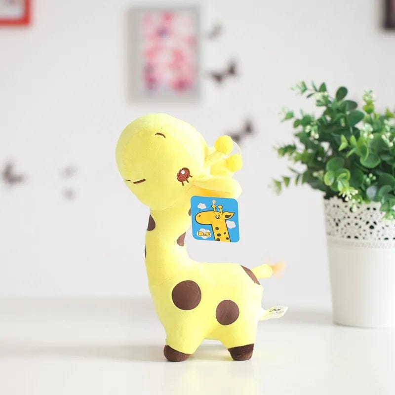 Peluche girafe jaune à la grosse tête 18cm