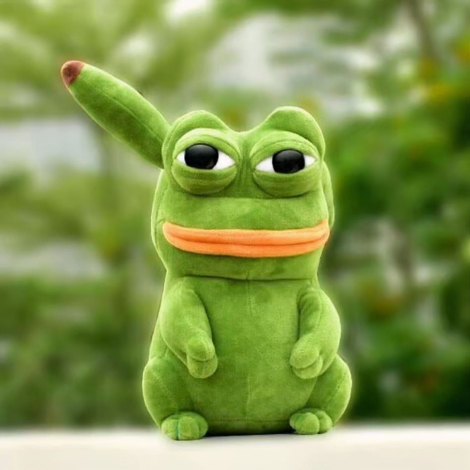 Peluche grenouille Pikachu douce verte enfant amusant La compagnie de la peluche