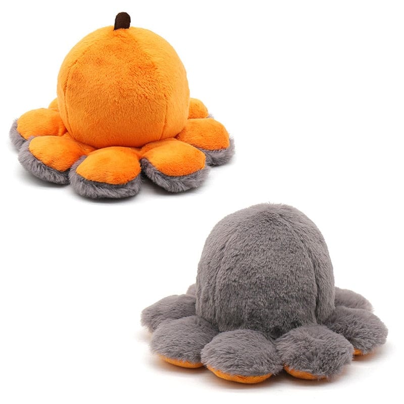 Peluche Halloween réversible araignée et citrouille