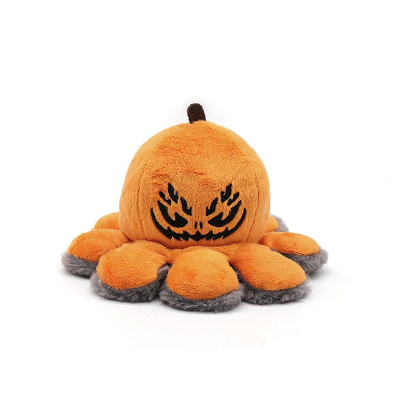 Peluche Halloween réversible araignée et citrouille
