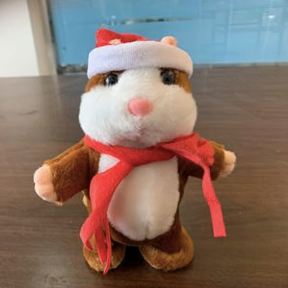Peluche Hamster Noël parlant doux festif câlin enfant La compagnie de la peluche