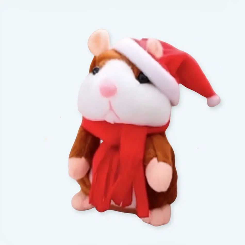 Peluche Hamster Noël parlant doux festif câlin enfant La compagnie de la peluche
