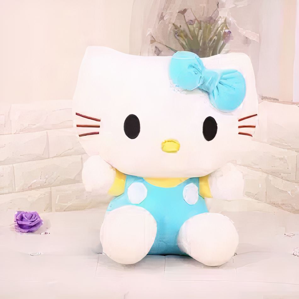 Peluche Hello Kitty bleu doux univers kawaii enfant La compagnie de la peluche