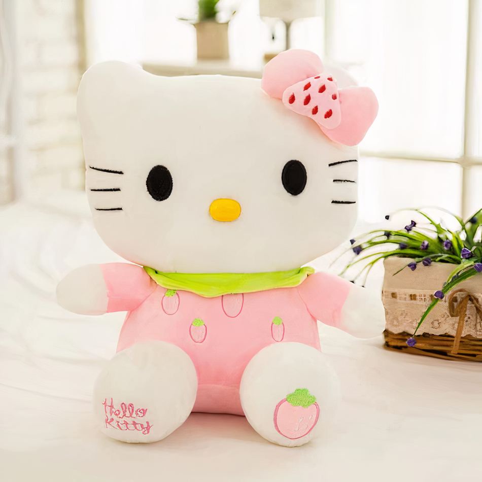 Peluche Hello Kitty douce câline enfant kawaii rose La compagnie de la peluche
