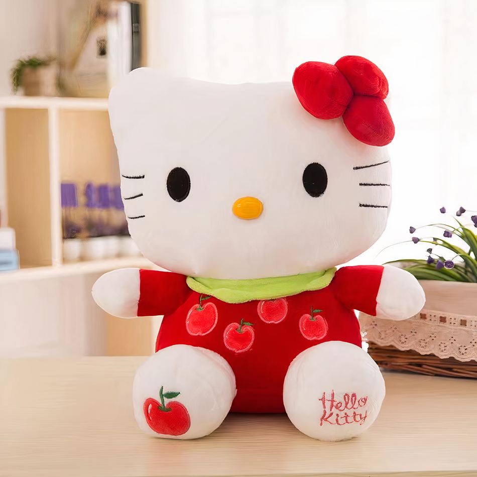 Peluche Hello Kitty douce câline enfant kawaii rouge La compagnie de la peluche