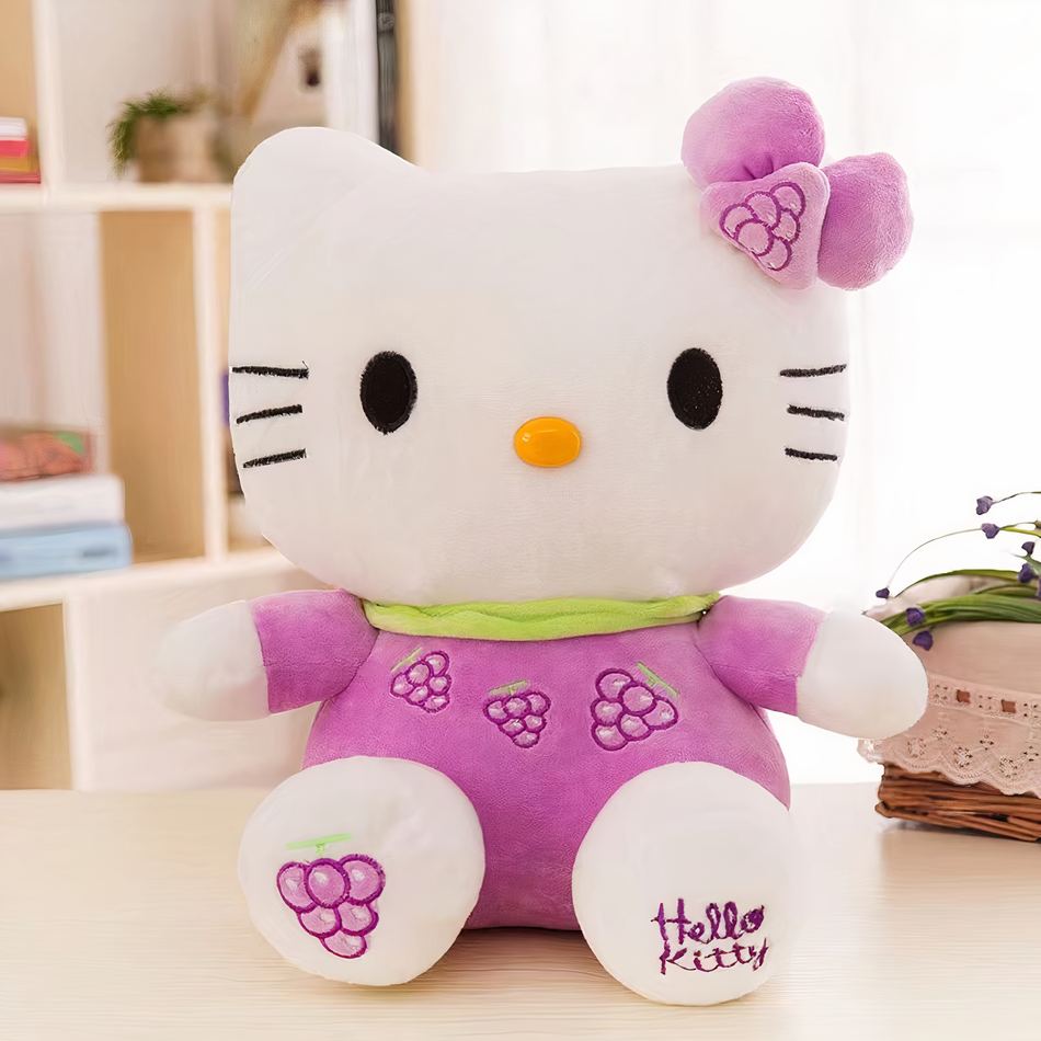 Peluche Hello Kitty douce câline enfant kawaii violet La compagnie de la peluche