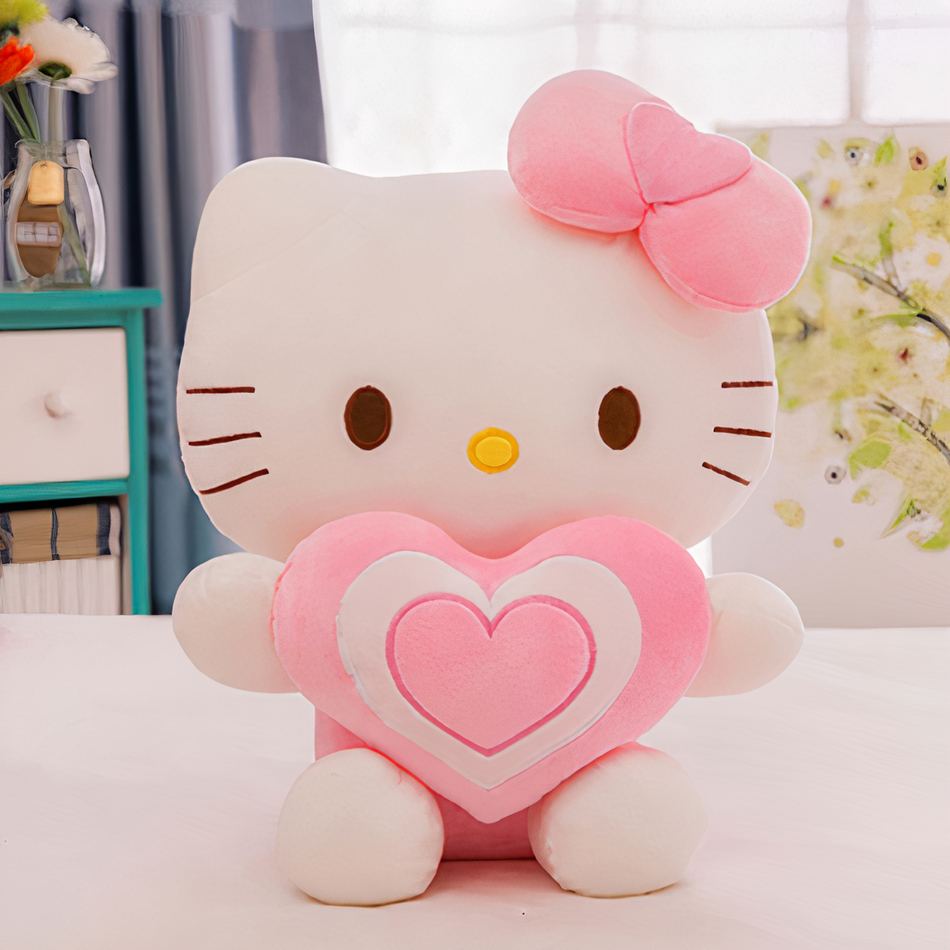 Peluche Hello Kitty douce cœur amour enfant câlin La compagnie de la peluche