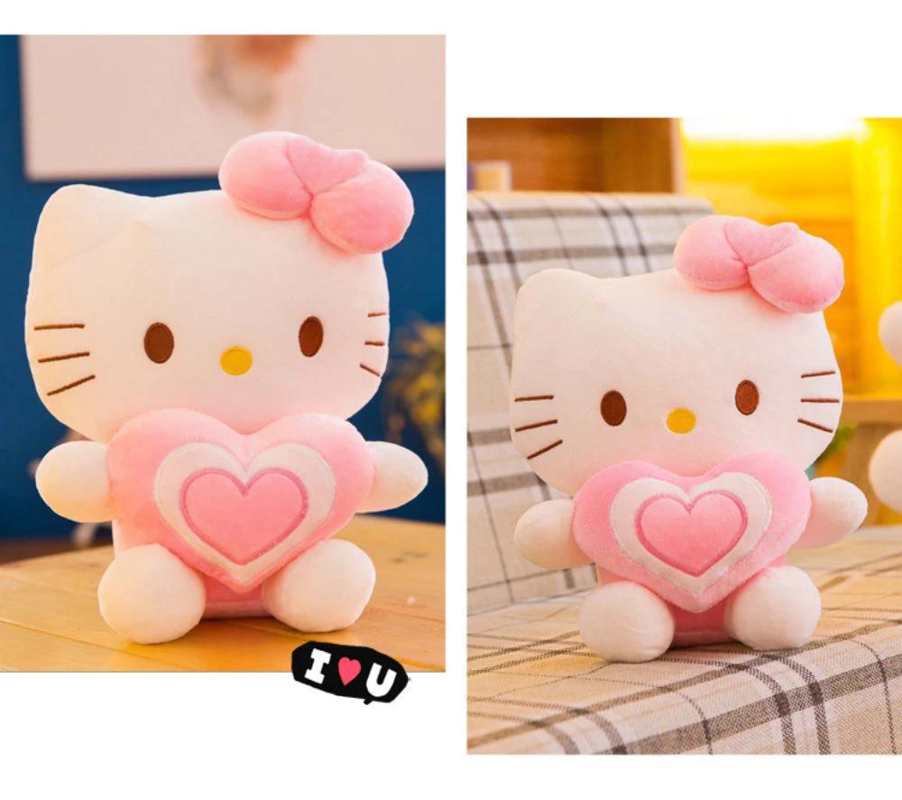 Peluche Hello Kitty douce cœur amour enfant câlin La compagnie de la peluche