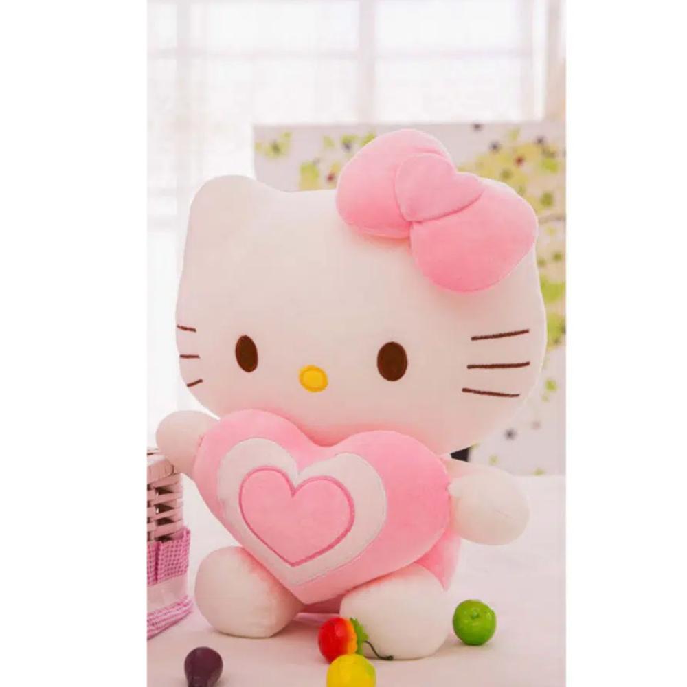 Peluche Hello Kitty douce cœur amour enfant câlin La compagnie de la peluche