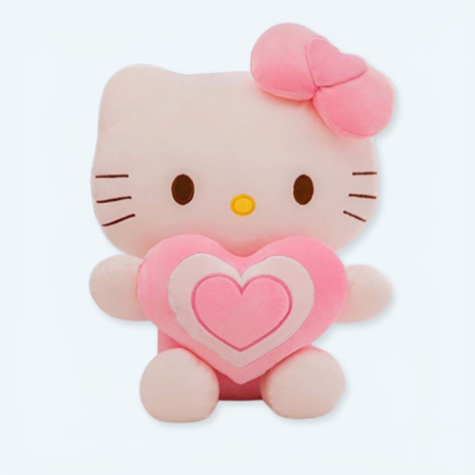 Peluche Hello Kitty douce cœur amour enfant câlin La compagnie de la peluche