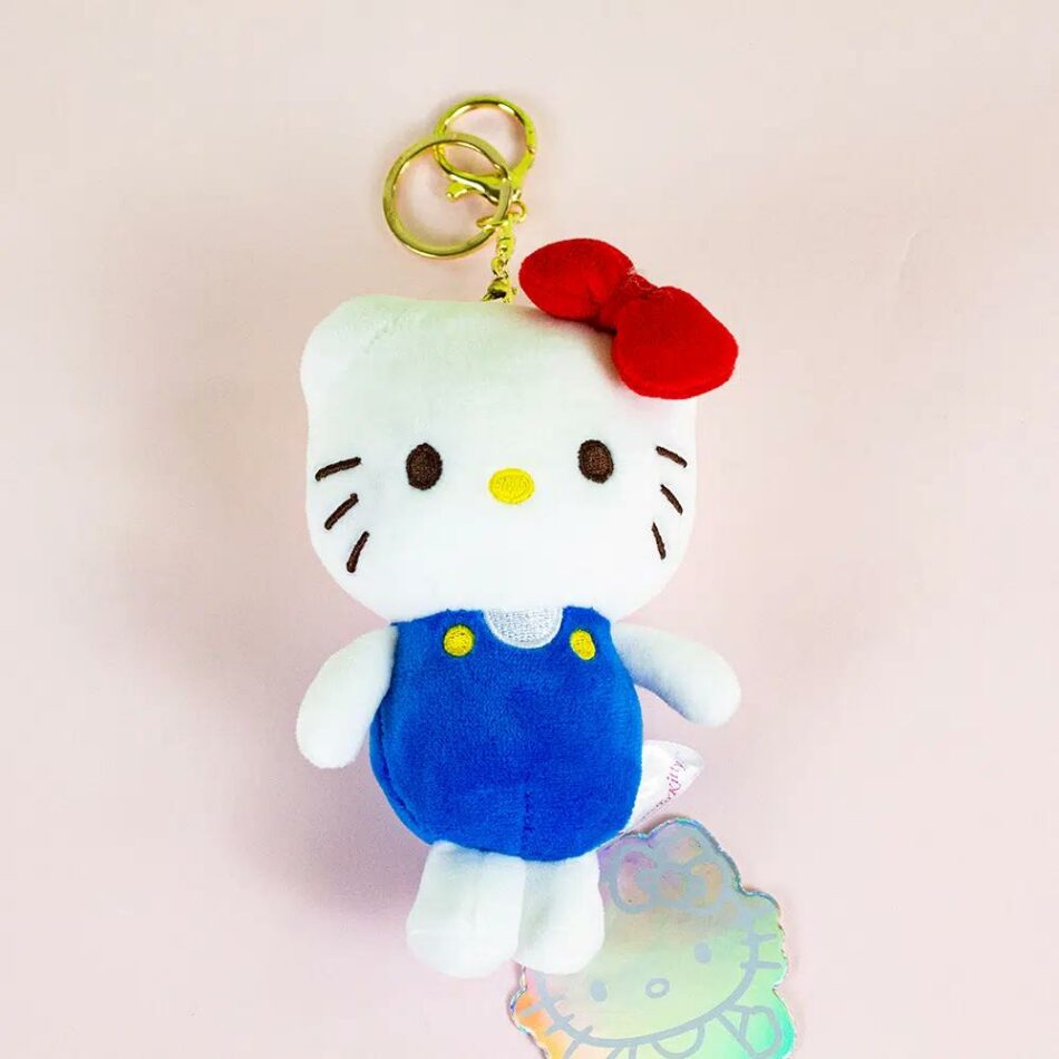 Peluche Hello Kitty douce unie chambre enfant câlin bleu-fonce La compagnie de la peluche