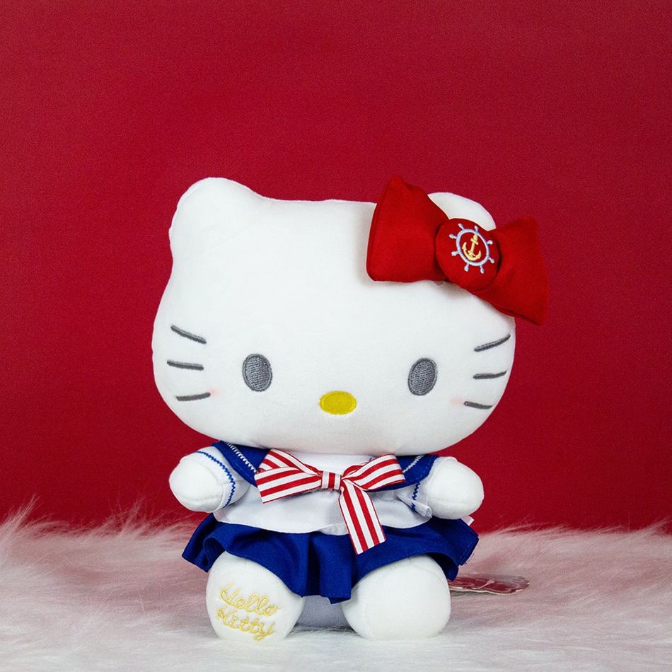 Peluche Hello Kitty marin douce coton enfant câlin rouge La compagnie de la peluche