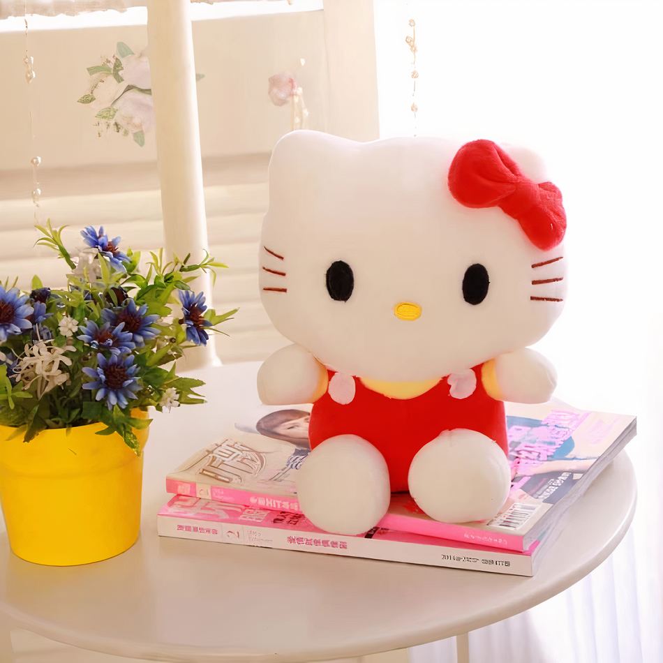 Peluche Hello Kitty rouge douce câline enfant collection La compagnie de la peluche