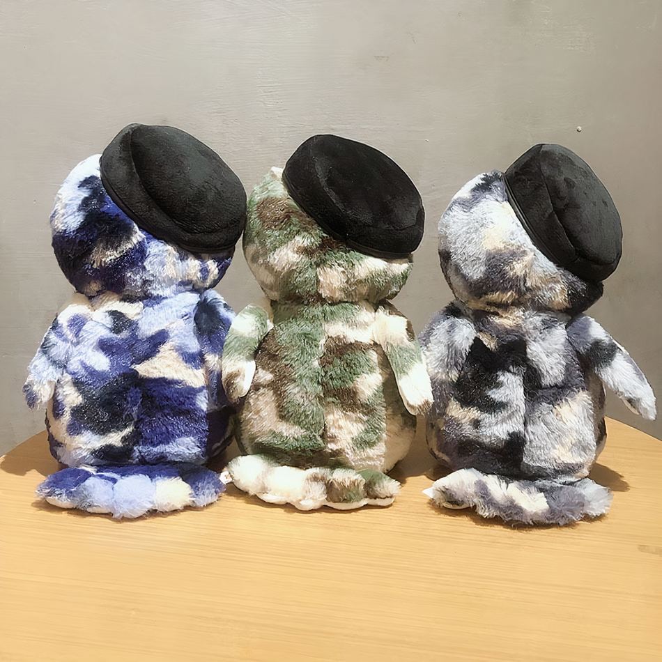 Peluche hibou bleu militaire doux chambre enfant La compagnie de la peluche