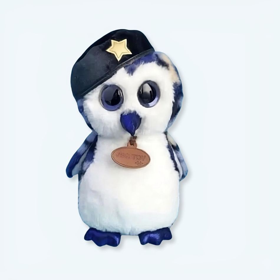 Peluche hibou bleu militaire doux chambre enfant La compagnie de la peluche