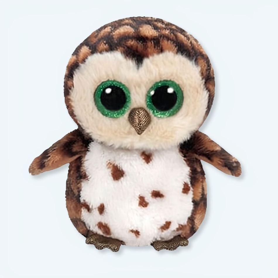 Peluche hibou marron TY colorée douce et câline La compagnie de la peluche