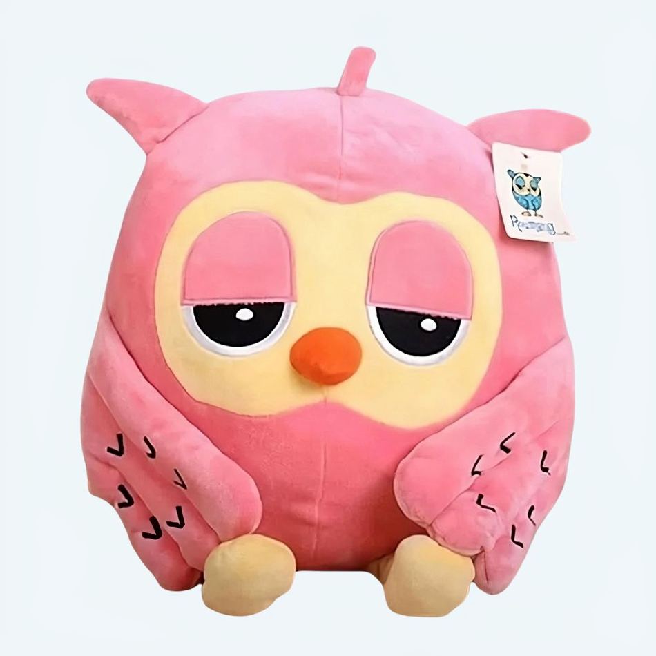 Peluche hibou rose adorable douce chambre enfant La compagnie de la peluche