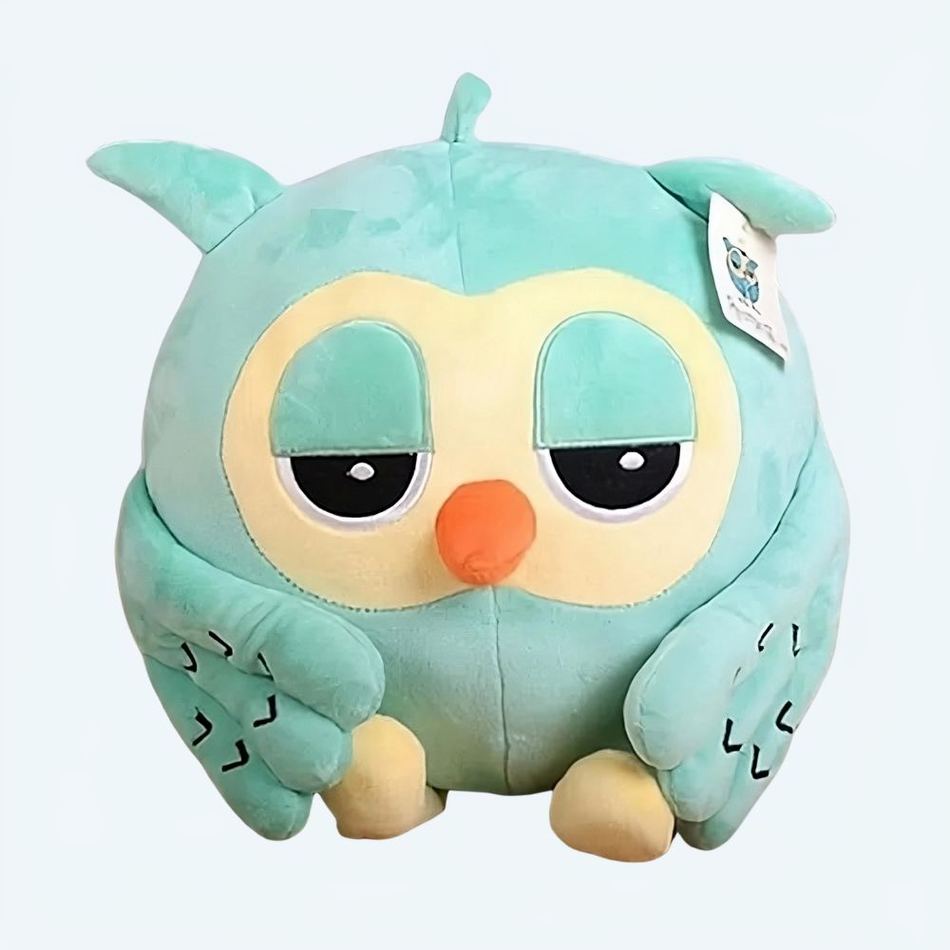 Peluche hibou vert doux et câlin pour décoration chambre La compagnie de la peluche