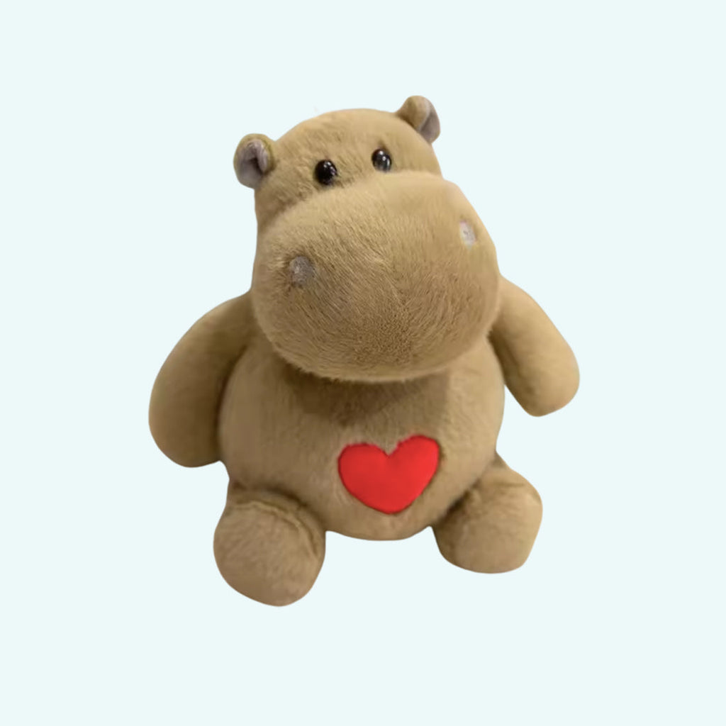 Peluche hippopotame tendre cœur doux enfant câlin La compagnie de la peluche