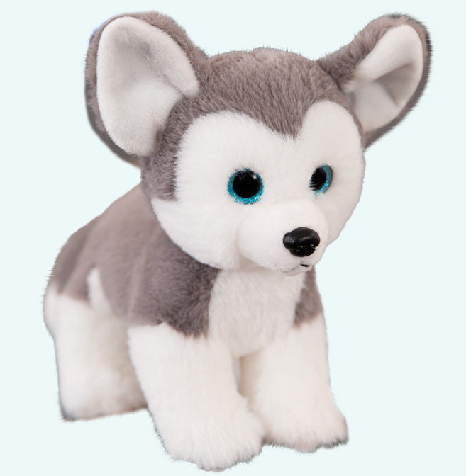 Peluche husky gris doux compagnon enfant hiver chaleureux La compagnie de la peluche