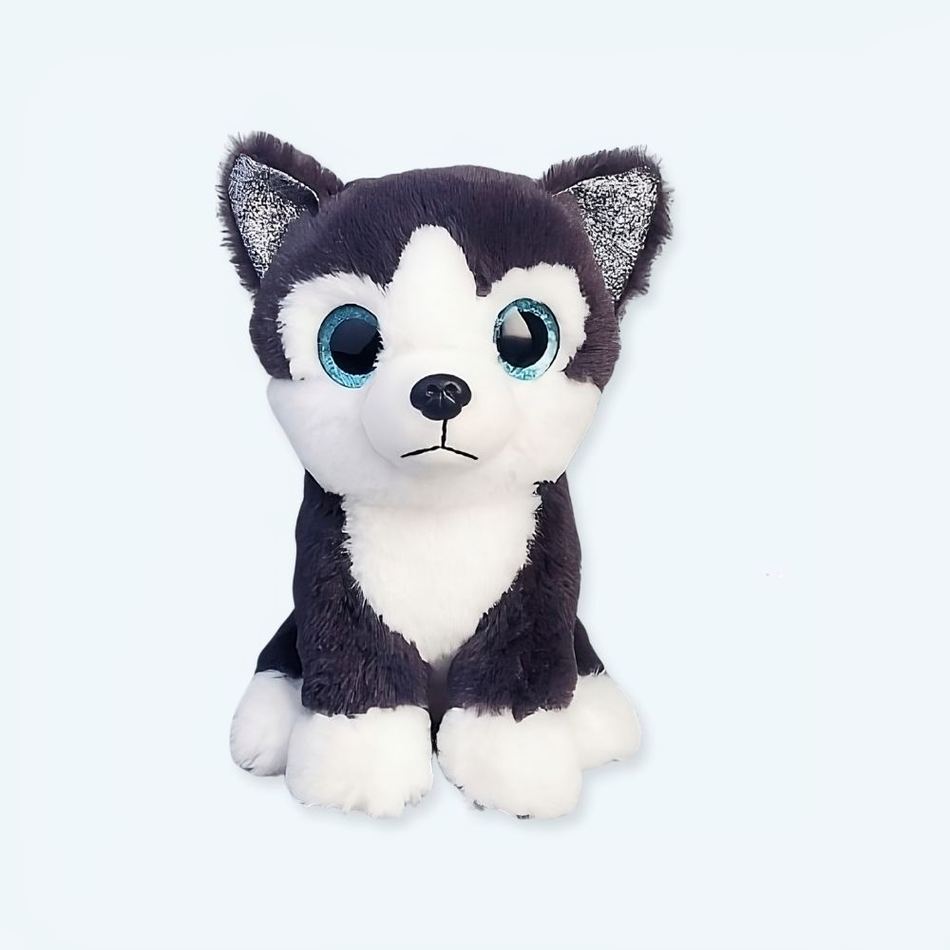 Peluche husky noir doux hiver compagnon enfant La compagnie de la peluche