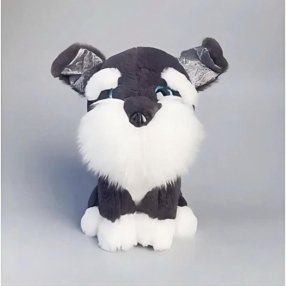 Peluche husky noir touffu compagnon doux hiver chaleureux La compagnie de la peluche