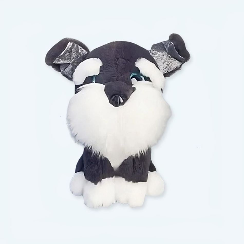 Peluche husky noir touffu compagnon doux hiver chaleureux La compagnie de la peluche
