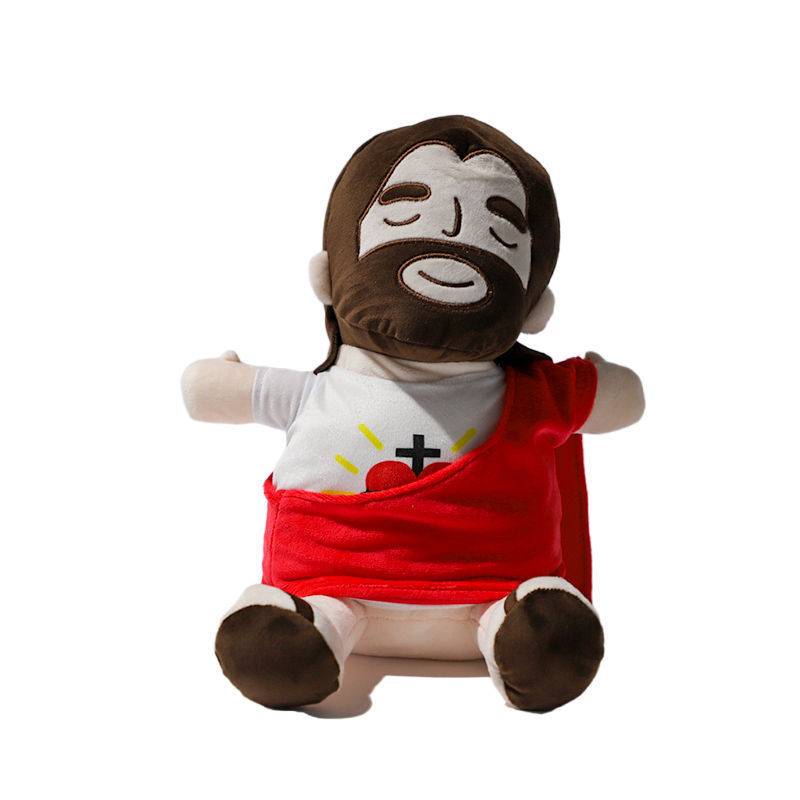 Peluche Jésus douce tissu respirant apaisant nuit rouge La compagnie de la peluche