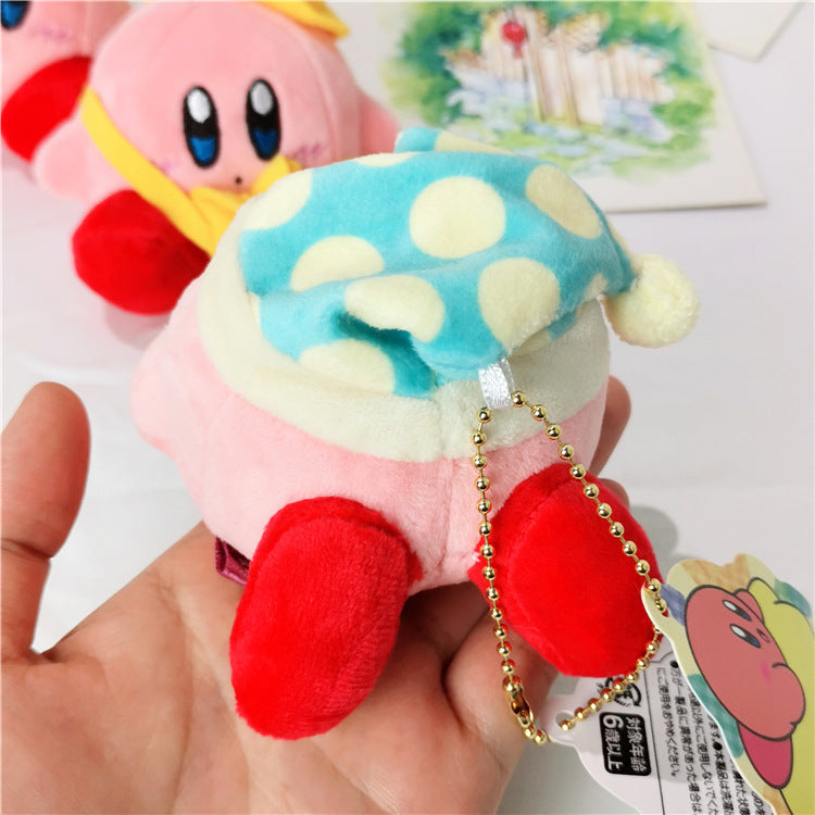 Peluche Kirby douce bonnet nuit bleu enfant câlin La compagnie de la peluche