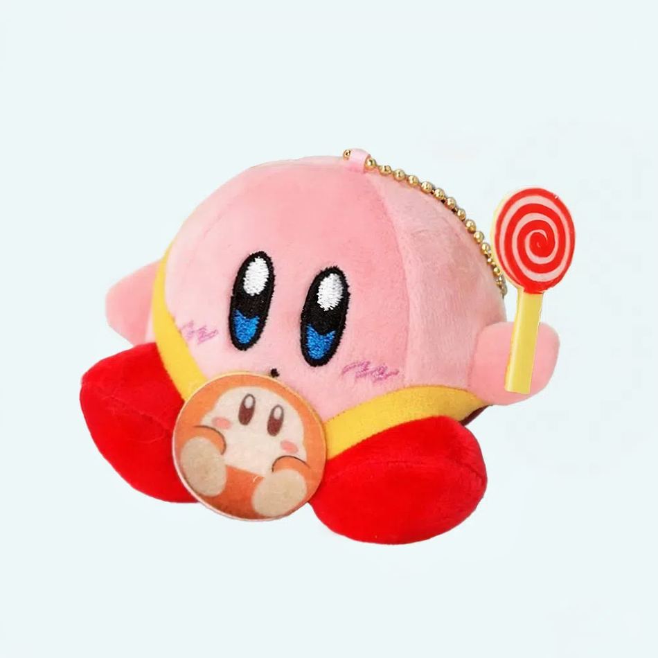 Peluche Kirby festive sucre d’orge douce câline enfant La compagnie de la peluche