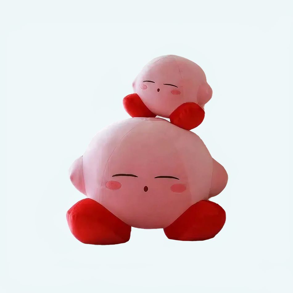Peluche Kirby rose endormi douce câline univers jeu 38cmx25cm La compagnie de la peluche
