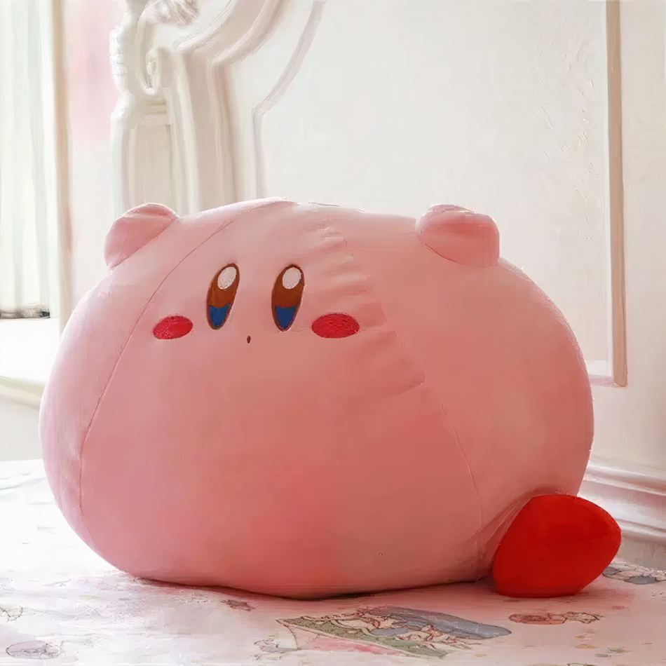 Peluche Kirby rose joues rouges mignon cadeau enfant 24cmx18cm La compagnie de la peluche