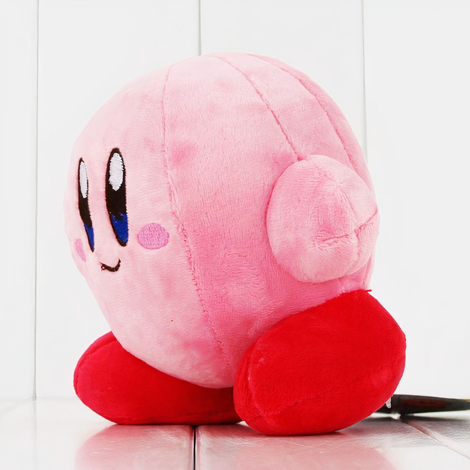 Peluche Kirby rose sourire doux enfant câlin univers jeux La compagnie de la peluche