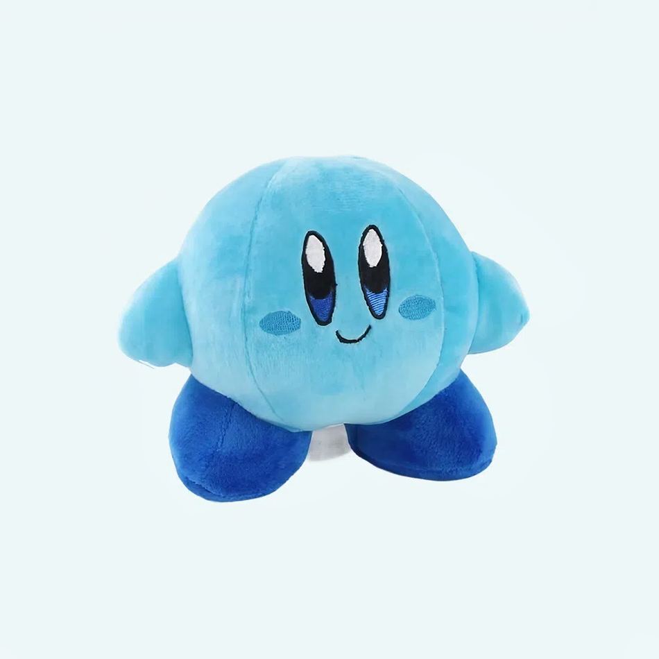 Peluche Kirby sourire joyeux rose bleu doux enfant La compagnie de la peluche
